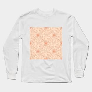 Bright Orange Swirl Mandala Pattern Long Sleeve T-Shirt